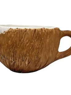 Кружка ручной работы Катя Вебер «Кокос», коричневая, керамика, 350 мл, круглая