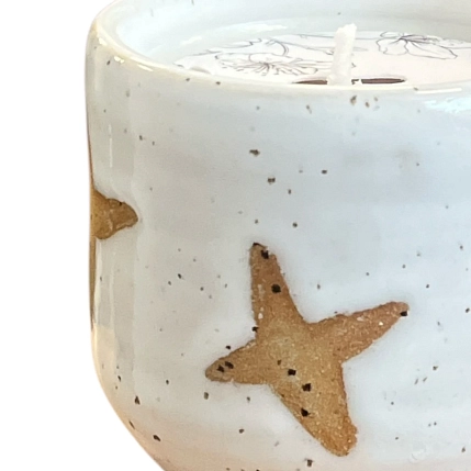 Свеча в стакане ручной работы Ловетанн керамика «Черничный пирог», керамика, фото 3.