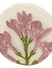 Брошь ручной работы Сирень, малая, керамика