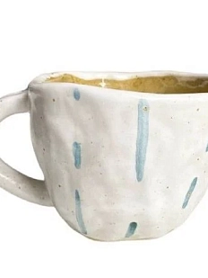 Кружка ручной работы с голубыми полосочками