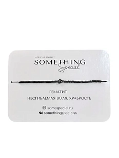 Браслет Something Special «Гематит» с сердечком, серый, Long