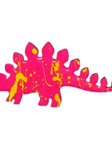 Брошь ручной работы «Стегозавр», розовая, дерево