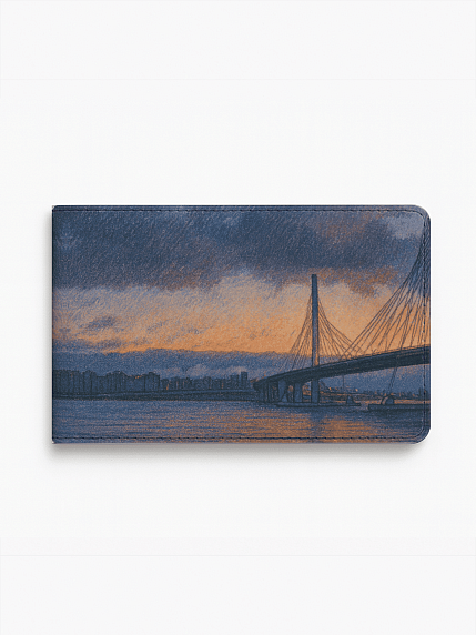 Обложка на студенческий билет «Вантовый мост», экокожа, фото 1.
