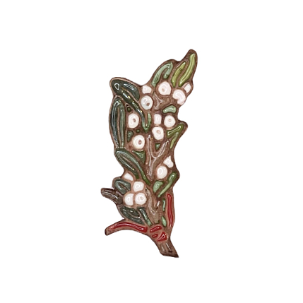 Брошь ручной работы «Омела», Partala ceramics, фото 1.