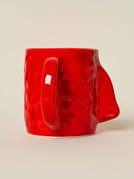 Кружка ручной работы NF ceramics «Нос», красная, 400 мл, фото 2.
