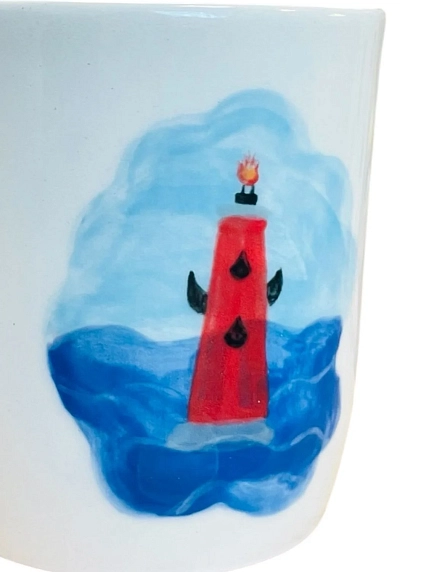 Кружка ручной работы сувенирная «Ростральная колонна», полуфарфор, 350 мл, фото 2.