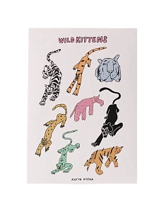 Стикерпак Катя Гиена «Wild kittens», белый, А5