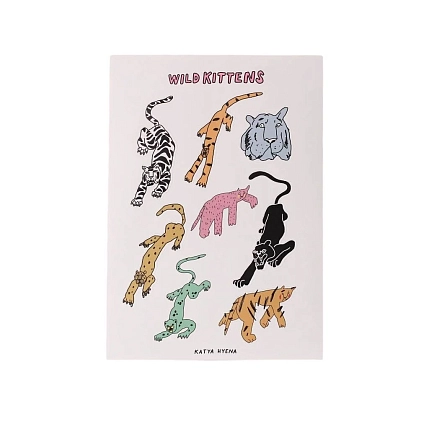 Стикерпак Катя Гиена «Wild kittens», белый, А5, фото 1.