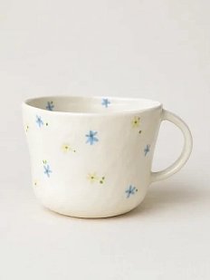 Кружка ручной работы «Жёлто-синие цветы», керамика, 420 мл