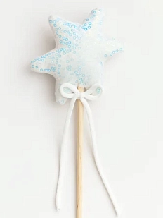 Волшебная палочка БУКА «Блистай», белая с пайетками, 25 см