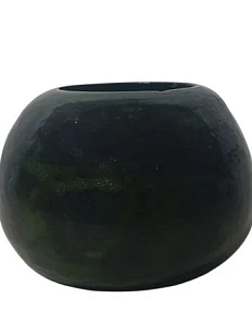 Ваза ручной работы с разводами, тёмно-зелёная, керамика