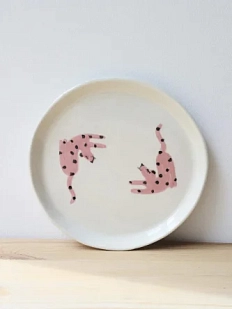 Тарелка ручной работы Ладан керамика «Леопард на чилле», 20 см