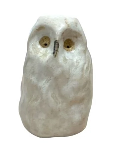 Статуэтка ручной работы Кимбриа «Сова», белая, керамика