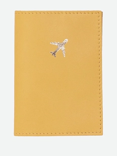 Обложка на паспорта с самолётом Kokosina bags, натуральная кожа, мимоза