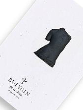 Брошь ручной работы Bulygin «Торс спина», чёрная, фарфор