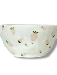 Пиала ручной работы «Клубнички», керамика, 12 см