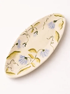 Тарелка ручной работы Йеллоускуп «Колокольчики», керамика, 23 см