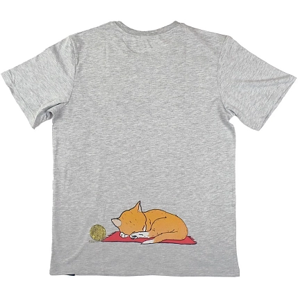 Футболка Barking store «Кэтзилла», М жен., серый, фото 2.