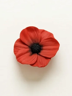 Брошь «Красный мак»