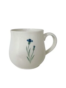 Кружка ручной работы Верба керамика груша «Веточка васильков», керамика, 350 мл