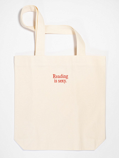 Сумка шоппер Подписные изделия, «Reading is sexy», вышивка, белый