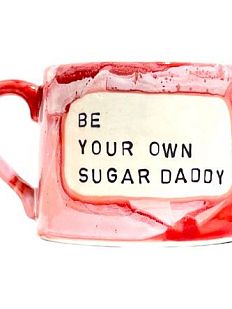 Кружка ручной работы NF ceramics «Be your own sugar daddy», красная, керамика, 500 мл
