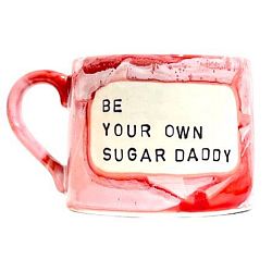 Кружка ручной работы «Be your own sugar daddy», красная, керамика, 500 мл