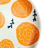 Тарелка ручной работы с росписью Оранжевые цветы и веточки, керамика, 15 см, превью фото 2