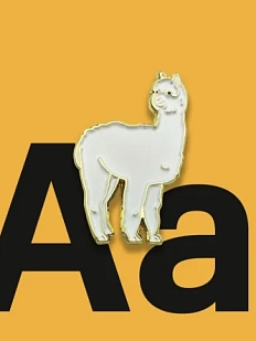 Металлический значок Heart of Moscow «Альпака» серия Зоопарк