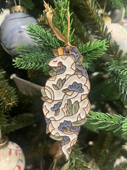 Ёлочная игрушка из керамики «Змея (Символ 2025 года)», Partala ceramics, фото 2.