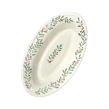 Блюдо-лодочка ручной работы Верба керамика «Веточки», керамика, фото 1.