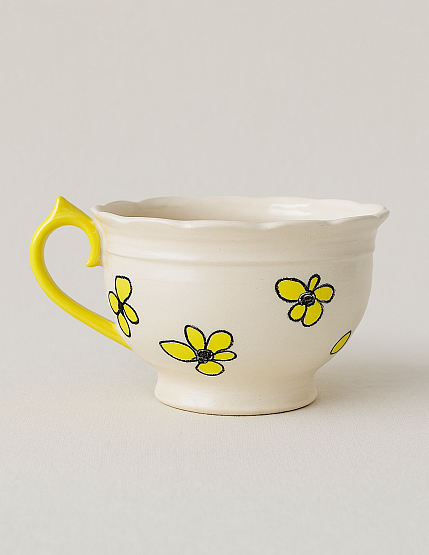 Кружка ручной работы NF ceramics «А я в ах*е, чашка в цветочках», керамика, 250 мл, фото 2.