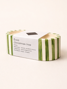 Интeрьерная свеча «Ёлка», соевый воск, маленькая, полосатая