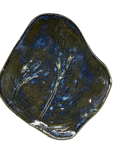 Керамическая тарелка с растениями