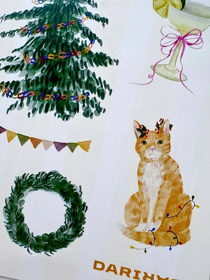 Стикерпак DARI DARI на Новый год «New Year yellow», А5, фото 3.