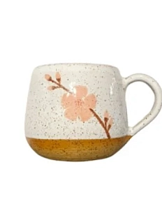 Кружка ручной работы Веточка сакуры, керамика, 400 мл