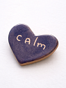 Брошь ручной работы сердечко Calm, синий, керамика, превью фото 1