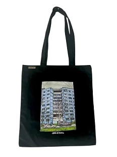 Сумка шоппер с дворами Петербурга «Проспект Солидарности», чёрный