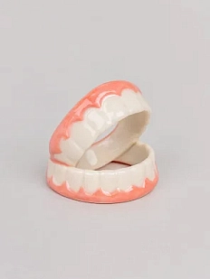 Кольцо Боттери керамика «‎Кусачее»‎ с зубами, керамика