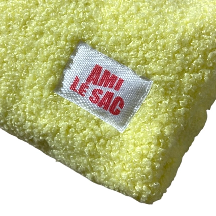 Косметичка ручной работы АМИ (Ami lé sac) «Moyen», жёлтый барашек, фото 2.