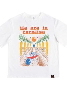 Оверсайз футболка Barking Store «We're in paradise», 2XL муж., белый