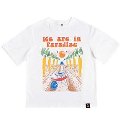 Оверсайз футболка Barking Store «We're in paradise», 2XL муж., белый