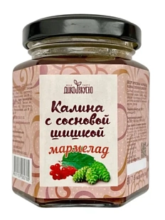 Мармелад ягодный Дико Вкусно «Калина с сосновой шишкой», содержание ягоды 60%, 200 гр