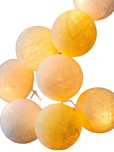 Гирлянда из нитяных шариков желтая