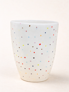 Стакан ручной работы с дизайном «Разноцветные точки», полуфарфор, 350 мл
