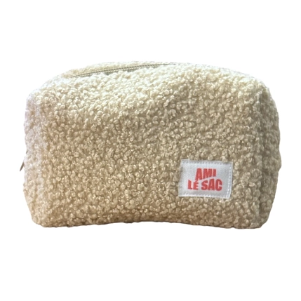 Косметичка ручной работы АМИ (Ami lé sac) «Bebesss», коричневая, барашек, фото 1.