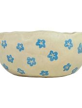 Миска ручной работы с росписью Голубой цветочек, 400 мл