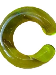 Кафф Лампджой глянцевый, стекло, светло-зелёный прозрачный