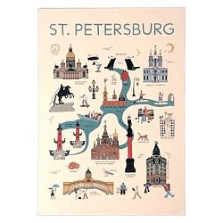 Открытка «Туристическая карта Петербурга. Волкова»