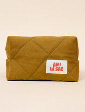 Косметичка ручной работы АМИ (Ami lé sac) «Moyen», коричневая джинса